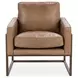Ken Tan Leather Upholstered Accent Chair