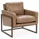 Ken Tan Leather Upholstered Accent Chair