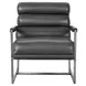 Topanga Graphic Charcoal Leather Upholstered Accent Chair