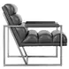 Topanga Graphic Charcoal Leather Upholstered Accent Chair