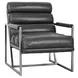 Topanga Graphic Charcoal Leather Upholstered Accent Chair