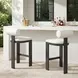 Bolster Back Oyster White Upholstered Outdoor Bar Stool