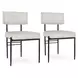 Kester Off White Leather Upholstered Dining Chair Set of 2