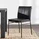 Mayer Jet Black Leather Upholstered Dining Chair Set of 2