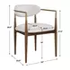 Alden Off White and Walnut Upholstered Dining Arm Chair