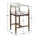 Moxie Off White and Walnut Upholstered Counter Height Stool