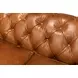 English Cuba Brown Tufted Club 89" Sofa