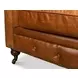 English Cuba Brown Tufted Club 89" Sofa