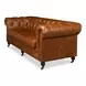 English Cuba Brown Tufted Club 89" Sofa