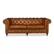 English Cuba Brown Tufted Club 89" Sofa