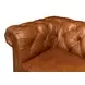 English Cuba Brown Tufted Club 89" Sofa
