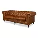 English Cuba Brown Tufted Club 89" Sofa