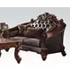 Vendome II Two Tone Dark Brown 66" Loveseat with Pillow and Nailhead Trim