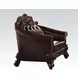 Vendome II Two Tone Dark Brown Upholstered Accent Chair with Pillow and Nailhead Trim