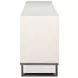 Bronzini Embossed White Leather 4 Door Credenza