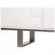 Bronzini Embossed White Leather 4 Door Credenza