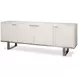 Bronzini Embossed White Leather 4 Door Credenza