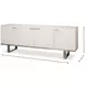 Bronzini Embossed White Leather 4 Door Credenza