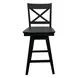 Wooden Barstools Black X Back Swivel Bar Stool Set of 2