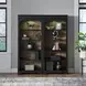 Vintner Hill Aged Charcoal and Caramel 2 Piece Bunching Bookcase with LED