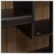 Vintner Hill Aged Charcoal and Caramel 66" Credenza with LED in Hutch