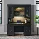 Vintner Hill Aged Charcoal and Caramel 66" Executive Credenza