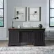 Vintner Hill Aged Charcoal and Caramel 66" Executive Desk