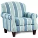 Grande Glacier Blue and Ivory Upholstered Accent Chair