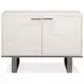 Bronzini Embossed White Leather 2 Door Credenza