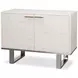Bronzini Embossed White Leather 2 Door Credenza