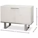 Bronzini Embossed White Leather 2 Door Credenza