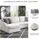 Koralynn Stone 3 Piece Performance Fabric Sectional with LAF Chaise