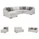 Koralynn Stone 3 Piece Performance Fabric Sectional with LAF Chaise