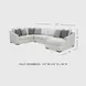 Koralynn Stone 3 Piece Performance Fabric Sectional with RAF Chaise
