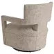 Woodside Brown Upholstered Swivel Accent Chair by Barclay Butera