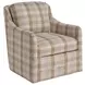 Glenhaven Beige and Brown Upholstered  Swivel Accent Chair by Barclay Butera