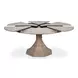 Giselle Jupe Moonskin 71" Extendable Round Dining Table