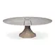 Giselle Jupe Moonskin 86" Extendable Round Dining Table