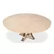 Tower Jupe Bleached Oak and Hammered Iron 71" Extendable Round Dining Table