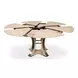 Tower Jupe Bleached Oak and Hammered Iron 71" Extendable Round Dining Table