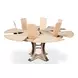 Tower Jupe Bleached Oak and Hammered Iron 71" Extendable Round Dining Table