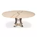 Tower Jupe Bleached Oak and Hammered Iron 71" Extendable Round Dining Table