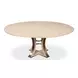 Tower Jupe Bleached Oak and Hammered Iron 71" Extendable Round Dining Table