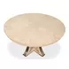 Tower Jupe Bleached Oak and Hammered Iron 71" Extendable Round Dining Table