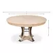 Tower Jupe Bleached Oak and Hammered Iron 71" Extendable Round Dining Table