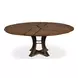 Tower Jupe Light Mink and Dark Hammered 71" Extendable Round Dining Table