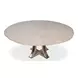 Tower Jupe Moonskin and Hammered Iron 71" Extendable Round Dining Table