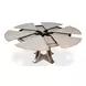 Tower Jupe Moonskin and Hammered Iron 71" Extendable Round Dining Table