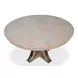 Tower Jupe Moonskin and Hammered Iron 71" Extendable Round Dining Table
