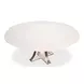 Tower Jupe White and Hammered Iron 71" Extendable Round Dining Table